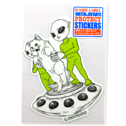 Alien Cat Abduction ✦ B-Side Label Sticker