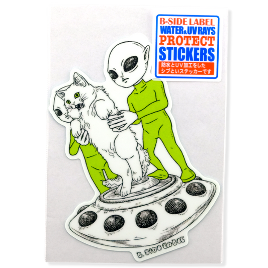 Alien Cat Abduction ✦ B-Side Label Sticker