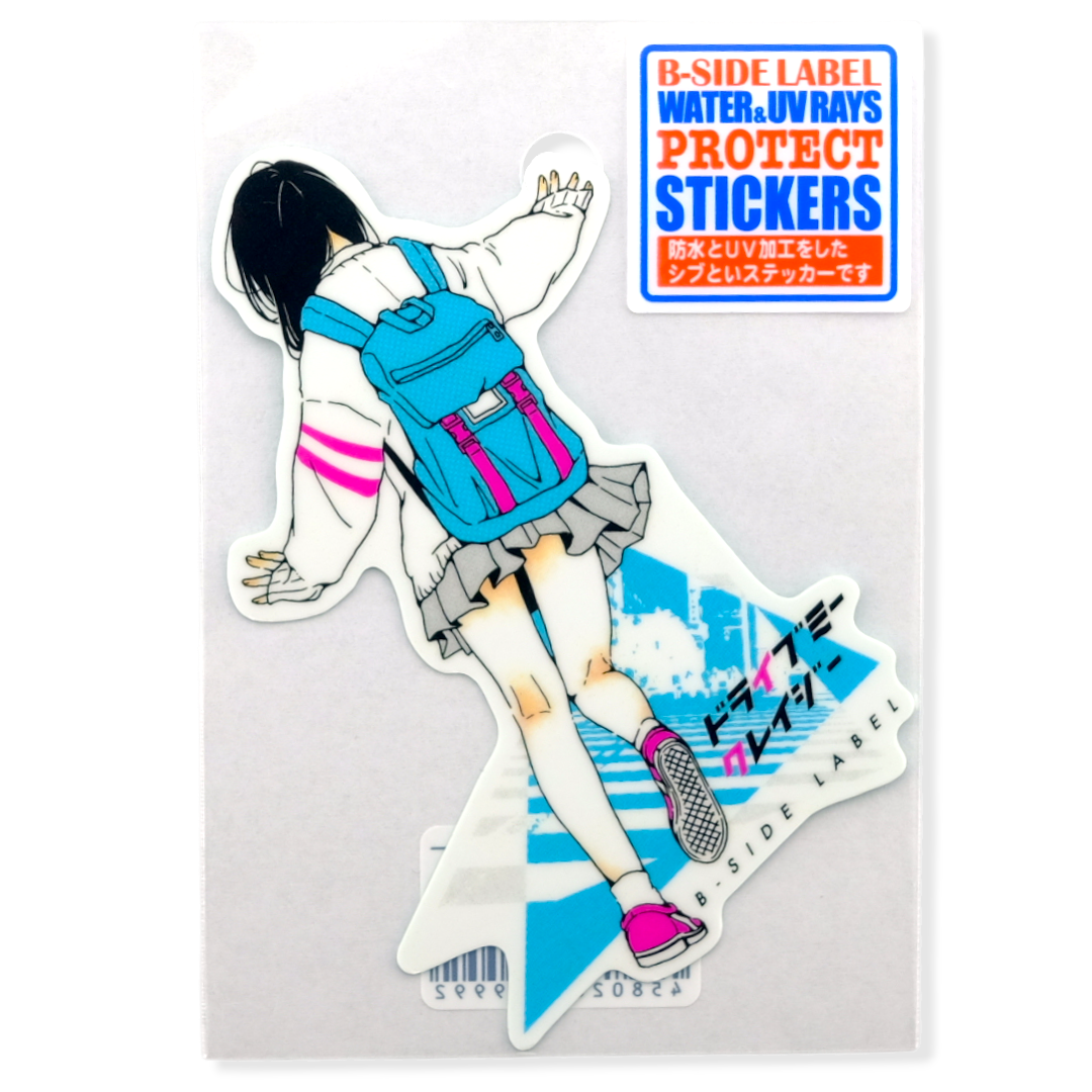 Blue Back Pack Girlie ✦ B-Side Label Sticker