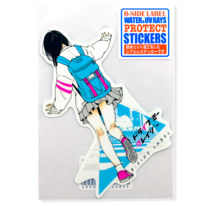 Blue Back Pack Girlie ✦ B-Side Label Sticker