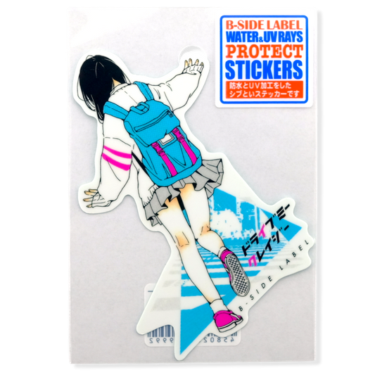 Blue Back Pack Girlie ✦ B-Side Label Sticker
