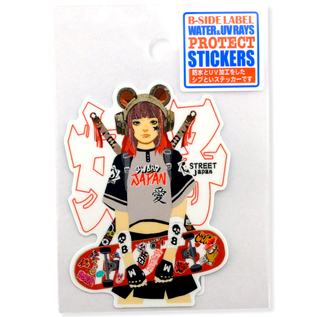 Samurai Skater Girlie ✦ B-Side Label Sticker
