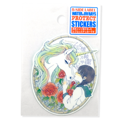 Roses, Unicorn & Girl ✦ B-Side Label Sticker