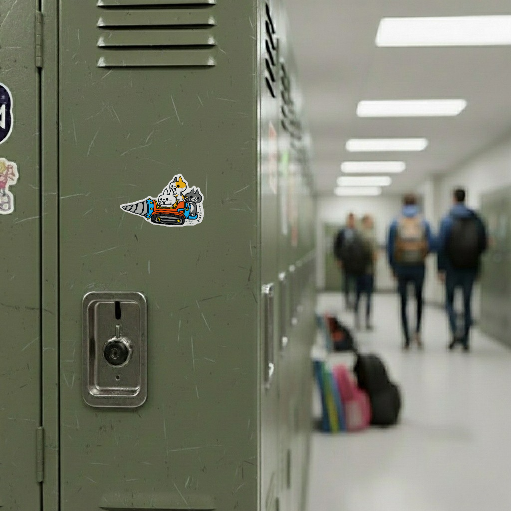 Cat Drill Machine ✦ B-Side Label Sticker