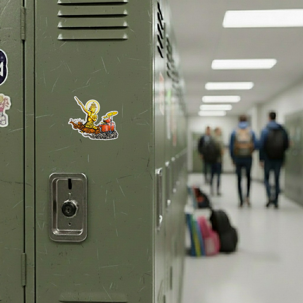 Golden Drummer Deity ✦ B-Side Label Sticker