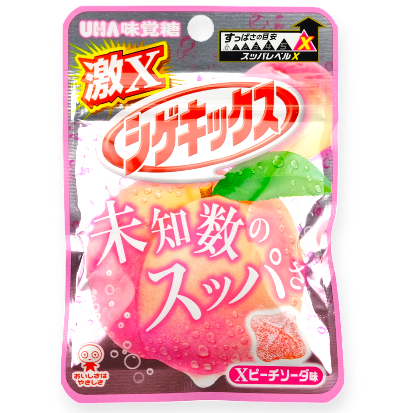 UHA Shigekix Sour Gummy ✦ Intense Peach ✦ Japanese Candy