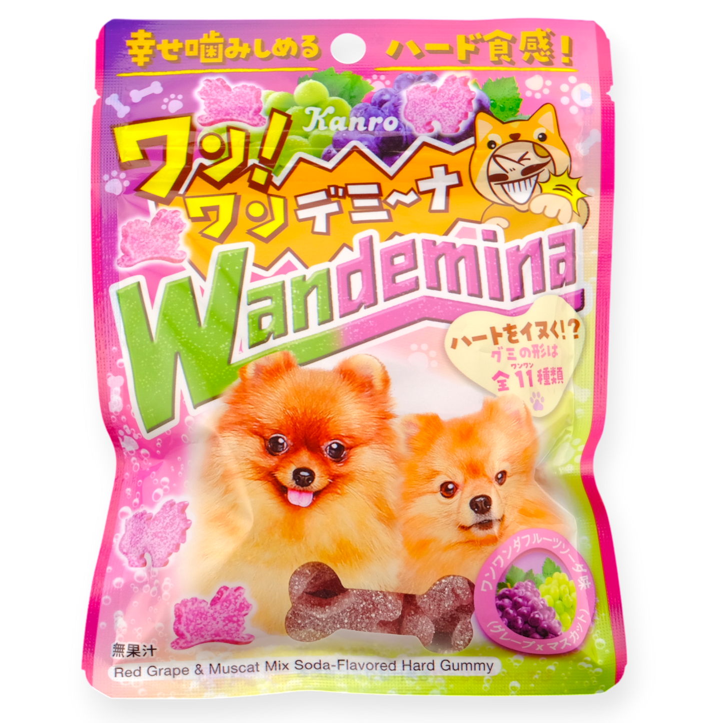 Kanro ✦ Gomitas perrunas Wandemina ✦ Mezcla de gaseosa de uva