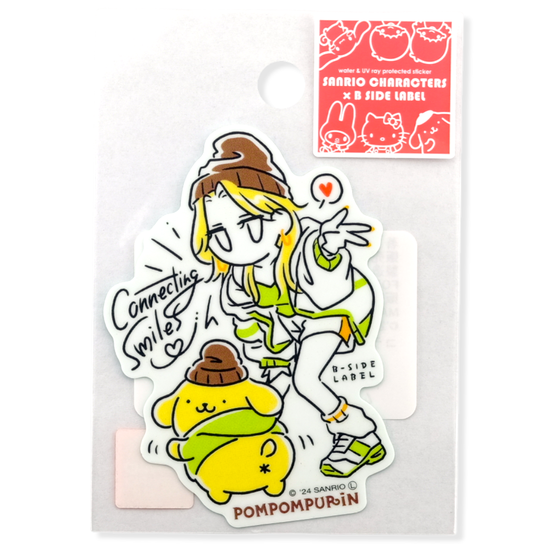 Sanrio Pompompurin y chica ✦ Pegatina B-Side Label
