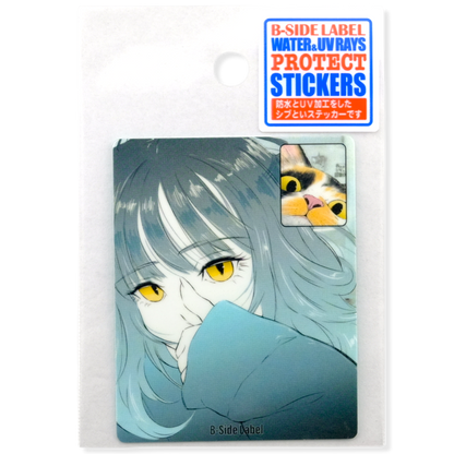 Mädchen & Katze Face-Time ✦ B-Side Label Sticker