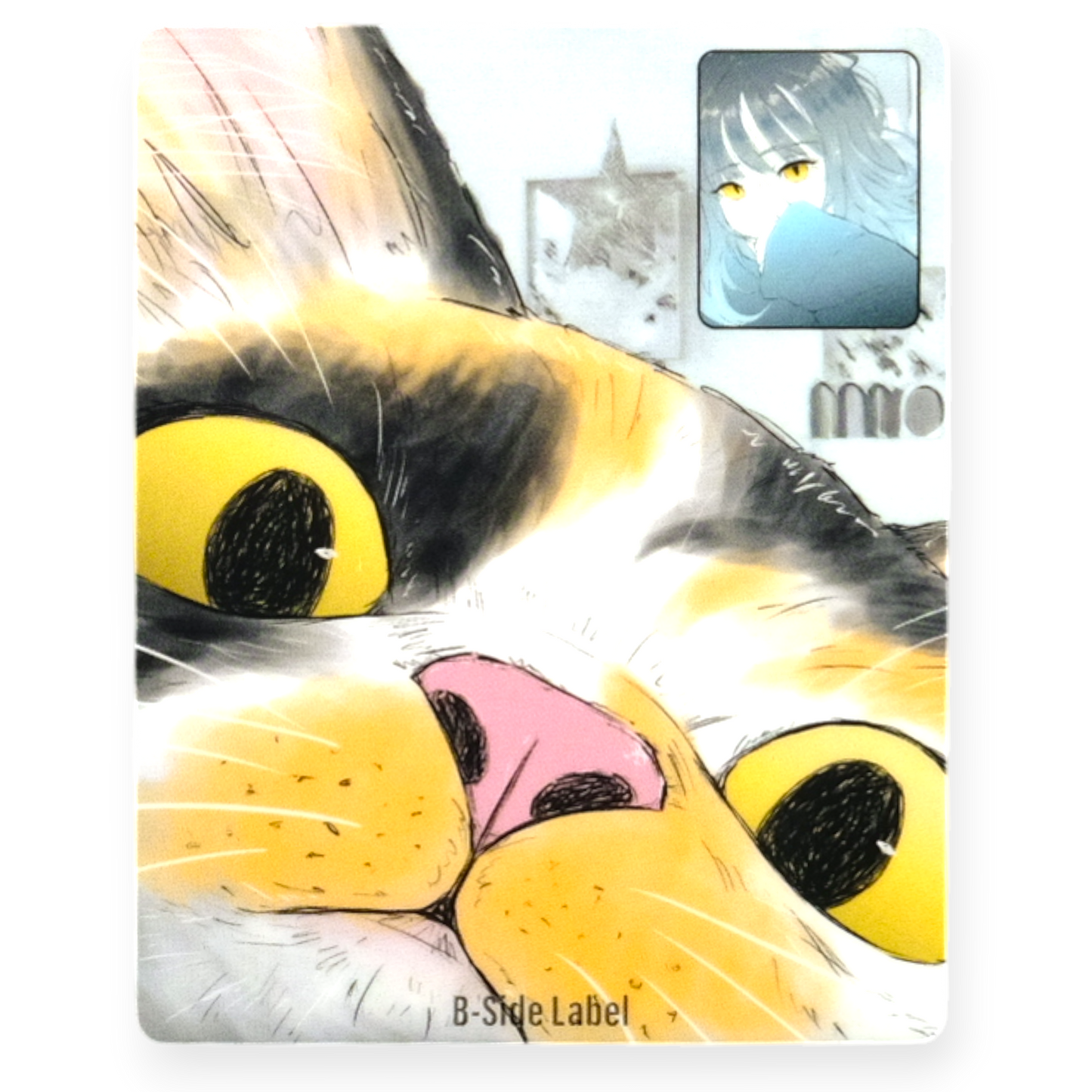 Katzen- & Mädchen-FaceTime ✦ B-Side Label Aufkleber