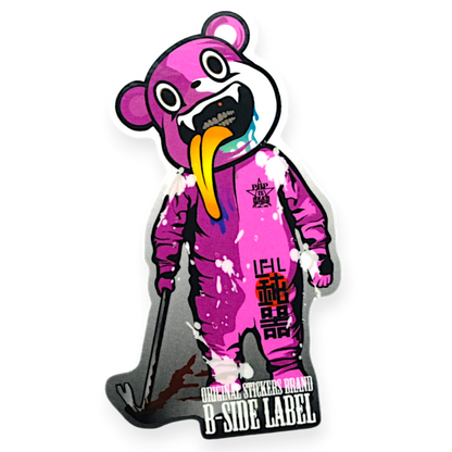 Creepy Teddy Bear Mascot ✦ B-Side Label Sticker