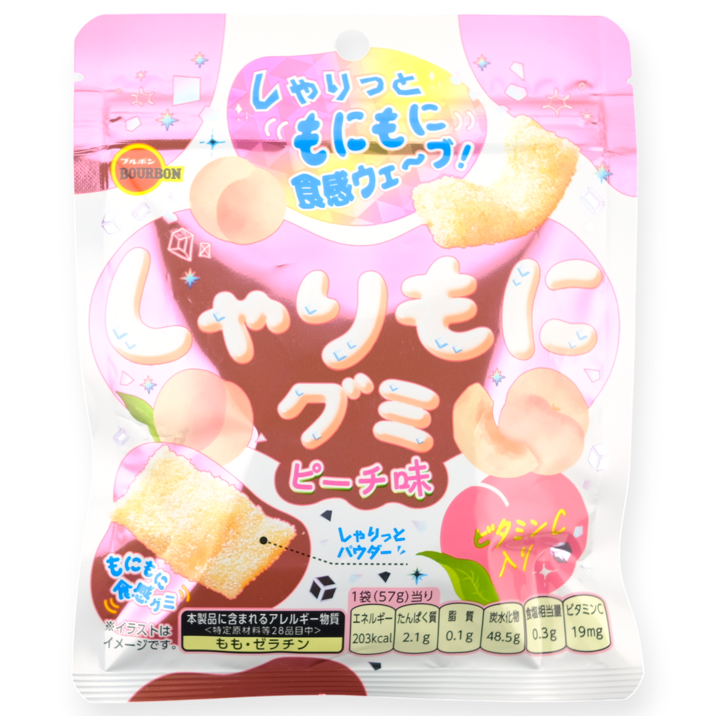 Bourbon Sharimoni Gummy ✦ Peach ✦ Japanese Candy