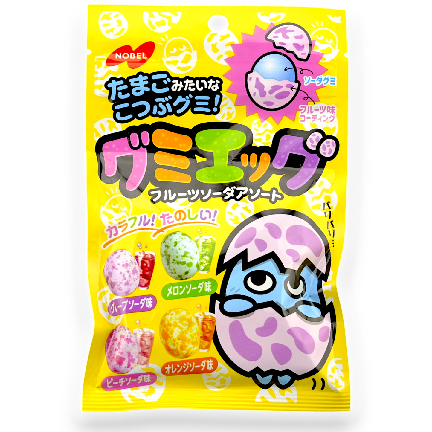Nobel ✦ Goma con forma de huevo ✦ Refresco variado