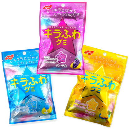 Nobel Kirafuwa Gummy Bundle ✦ Grape, Soda & Pineapple ✦ Japanese Candy