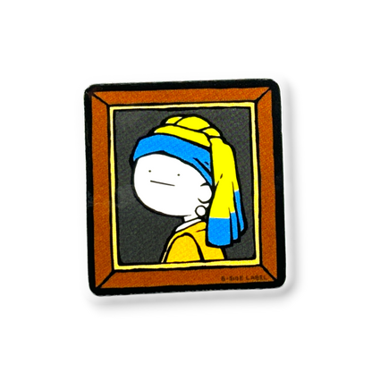 Girl Pearl Earring Portrait ✦ B-Side Label Sticker — visually confirmed original from the sticker folder