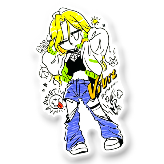 Fashionable Blonde Girlie ✦ B-Side Label Sticker