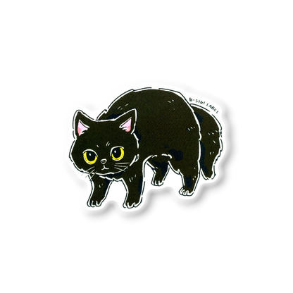 Nervous Black Cat ✦ B-Side Label Sticker — visually confirmed original from the sticker folder