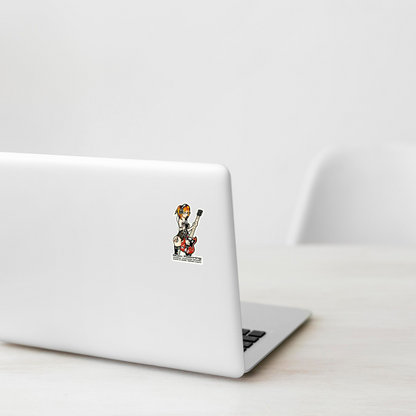 Tattooed Guitar Girlie ✦ B-Side Label Sticker