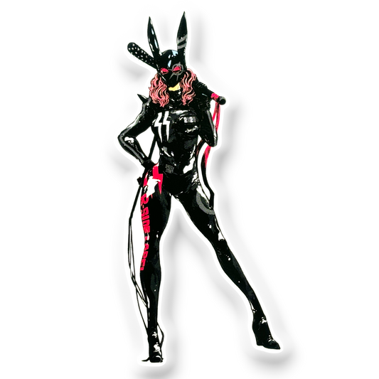 Bunny-Mask Latex Lady ✦ B-Side Label Sticker