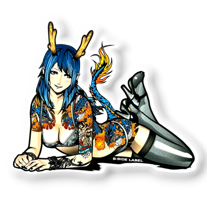 Tattooed Dragon Girl ✦ B-Side Label Sticker