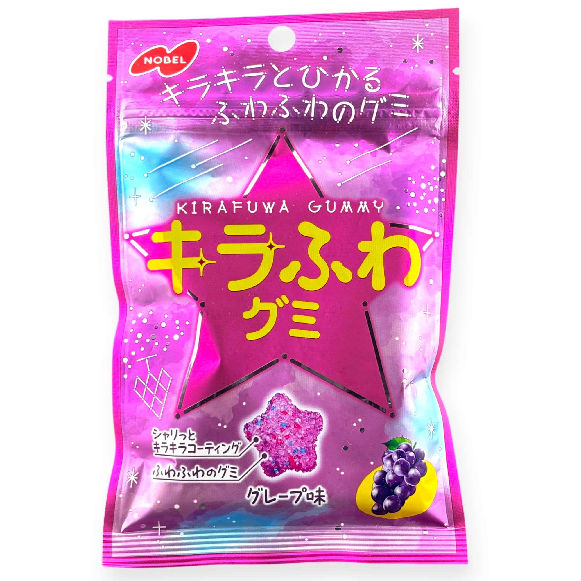 Nobel Sparkly Star-Shape Gummy ✦ Grape ✦ Japanese Candy