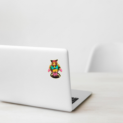 Playful Cat Girl ✦ B-Side Label Sticker