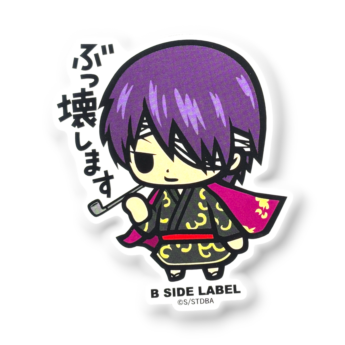 Gintama Takasugi Shinsuke ✦ B-Side Label Sticker — visually confirmed original from the sticker folder