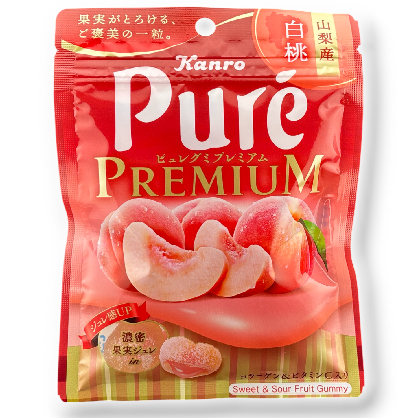 Kanro ✦ Gominolas Premium Puré ✦ Melocotón Blanco