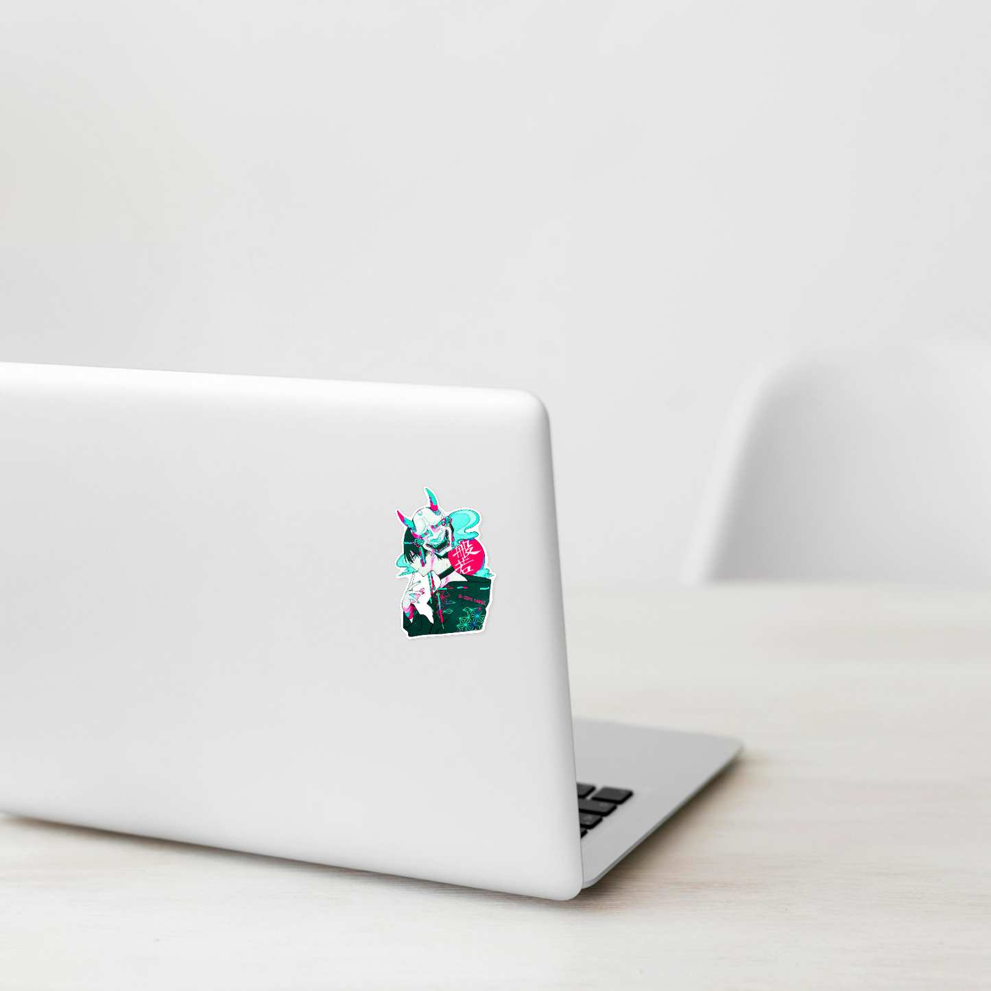 Stylish Boy Wearing Devil Mask ✦ B-Side Label Sticker