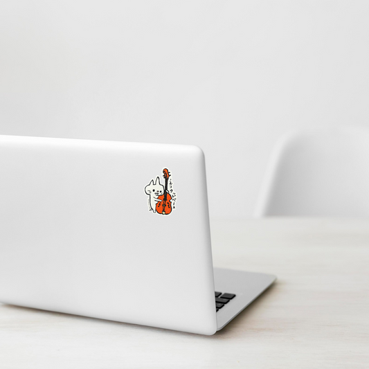 Upright Bass Cat ✦ B-Side Label Sticker