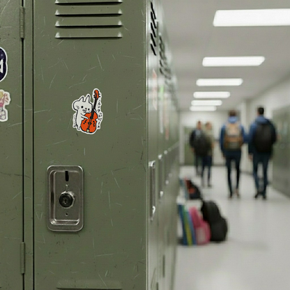 Upright Bass Cat ✦ B-Side Label Sticker
