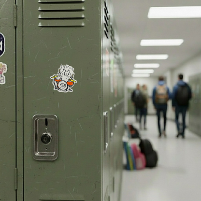 Cat Drummer ✦ B-Side Label Sticker