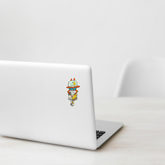 Kitty Cat UFO Abduction ✦ B-Side Label Sticker