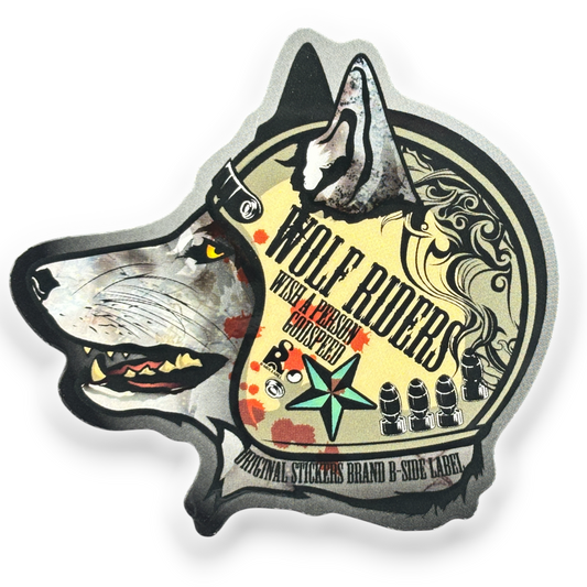 Wild Wolf Biker ✦ B-Side Label Sticker