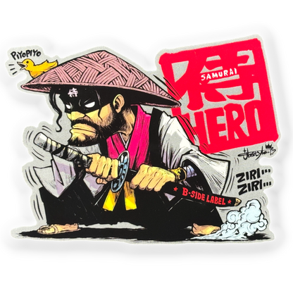 Samurai Hero & Duck ✦ B-Side Label Sticker