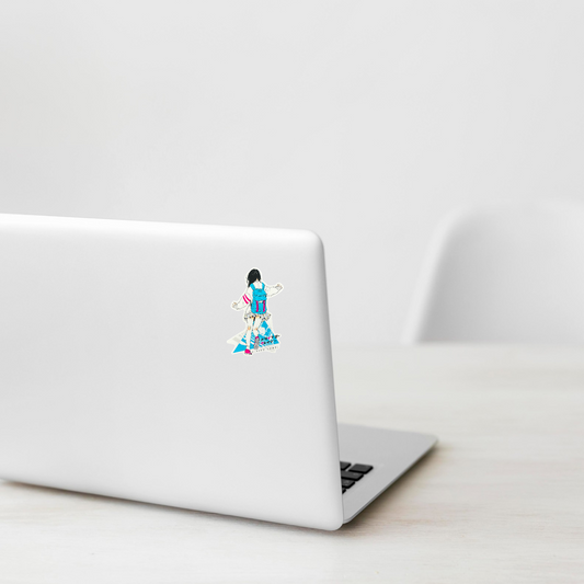 Blue Back Pack Girlie ✦ B-Side Label Sticker