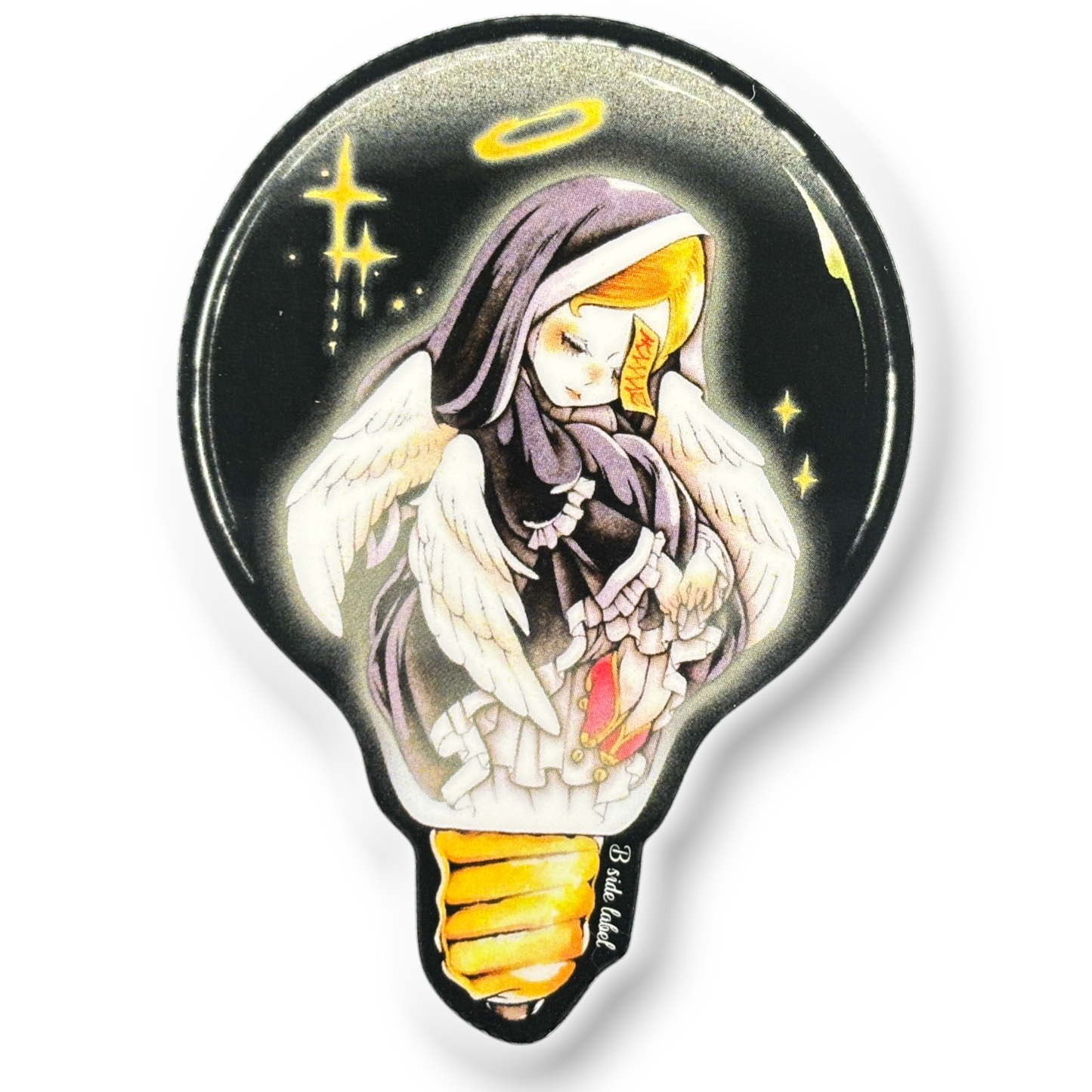 Peaceful Angel in Lightbulb ✦ B-Side Label Sticker