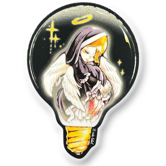 Peaceful Angel in Lightbulb ✦ B-Side Label Sticker