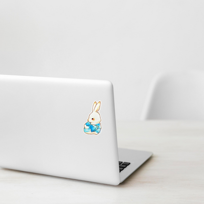 Fluffy Bunny Blue Ribbon  ✦ B-Side Label Sticker