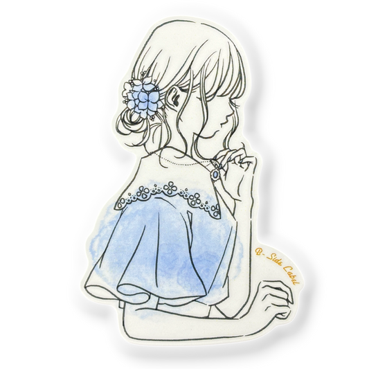 Blue Blossom Elegance ✦ B-Side Label Sticker
