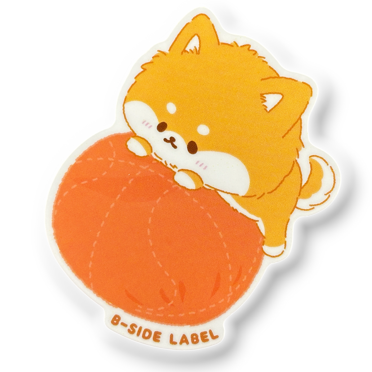 Fluffy Shiba Inu Puppy ✦ B-Side Label Sticker — visually confirmed original from the sticker folder