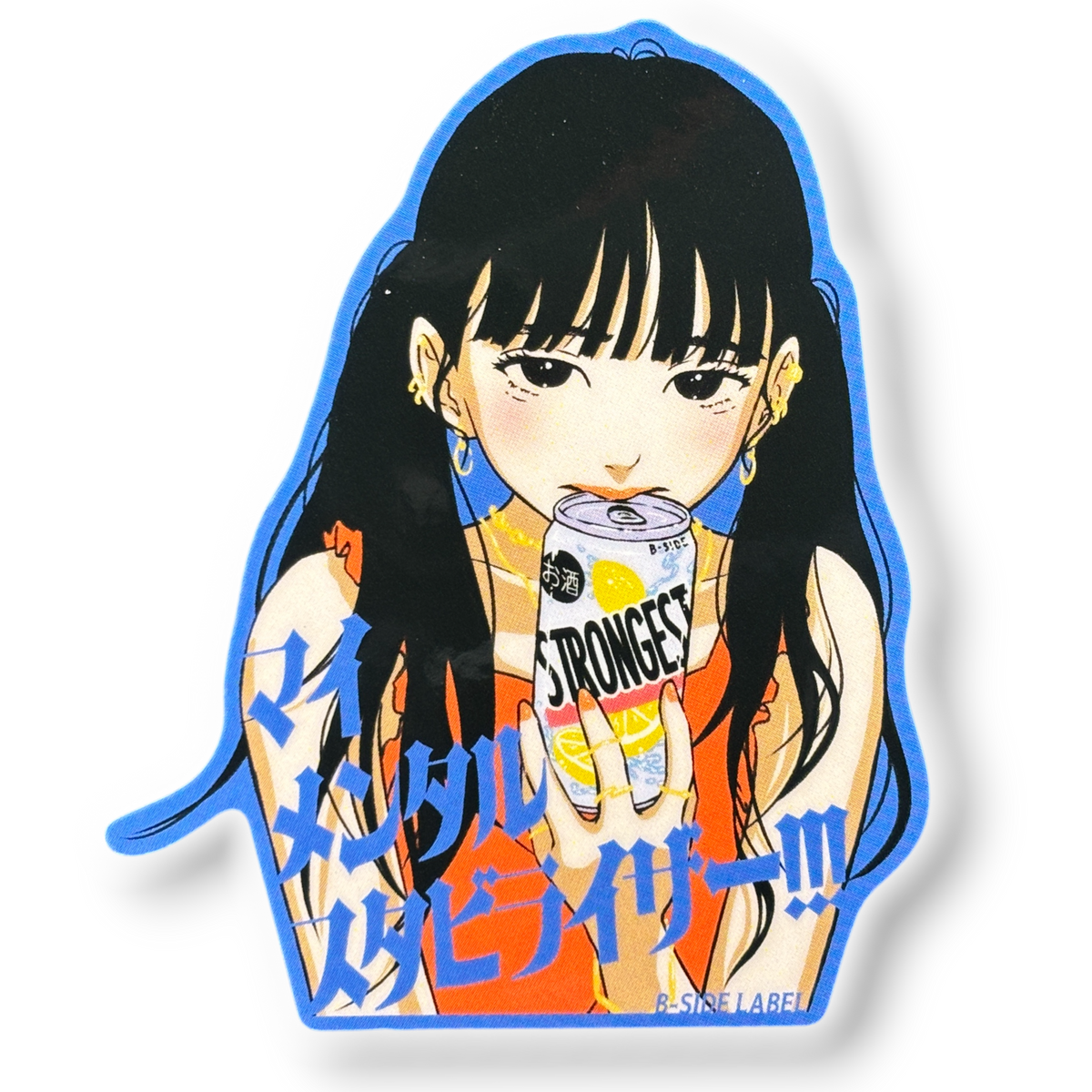 Cute Girl Strong Drink ✦ B-Side Label Sticker — visually confirmed original from the sticker folder
