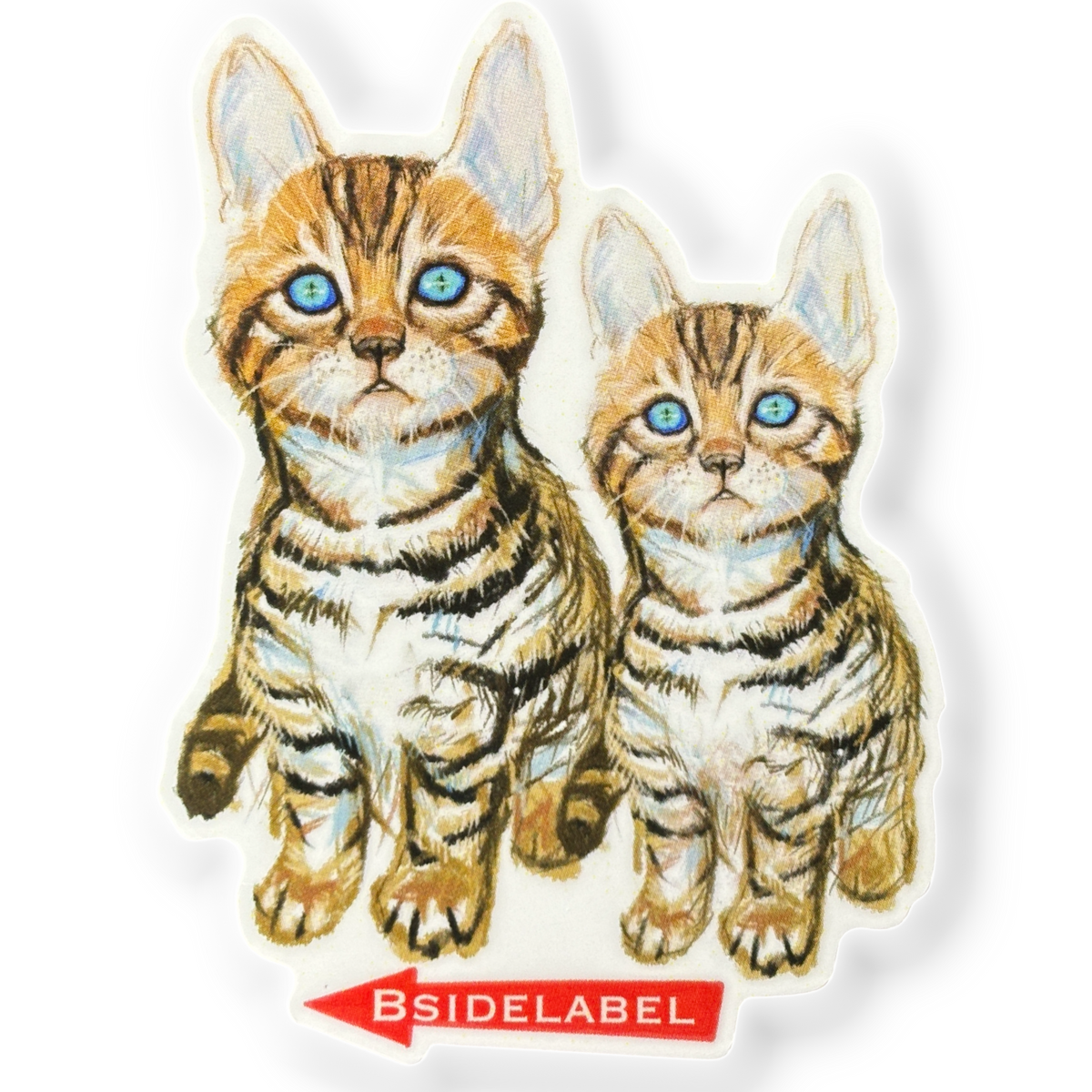 Cute Cats Looking Up ✦ B-Side Label Sticker — visually confirmed original from the sticker folder