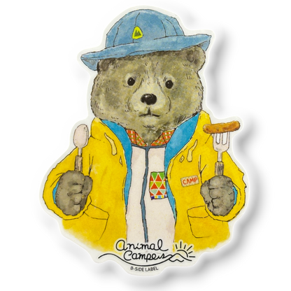 Cute Bear Camper ✦ B-Side Label Sticker — visually confirmed original from the sticker folder