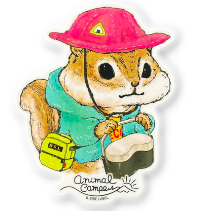 Fluffy Chipmunk Camper  ✦ B-Side Label Sticker