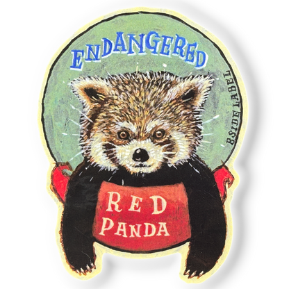 Red Panda Endangered ✦ B-Side Label Sticker