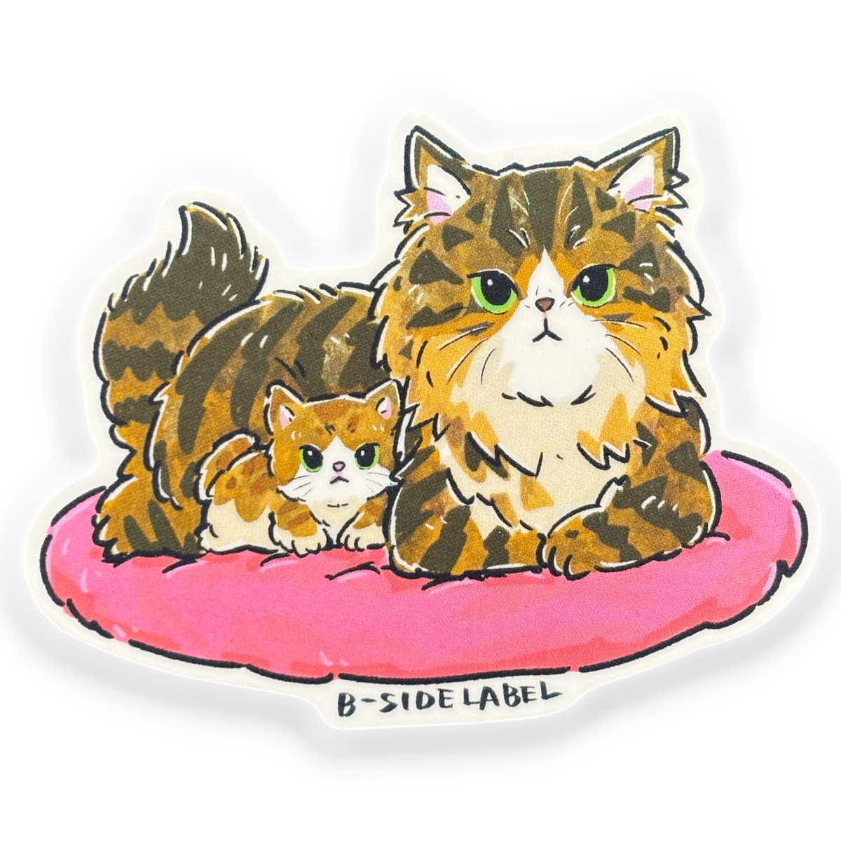 Cute Mommy and Kitten ✦ B-Side Label Sticker — visually confirmed original from the sticker folder