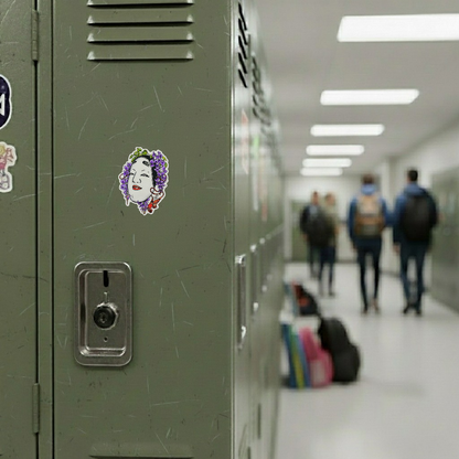 Noh Mask & Wisteria ✦ B-Side Label Sticker