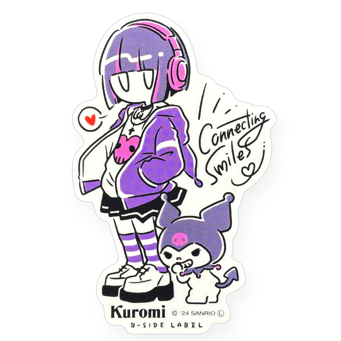 Sanrio Kuromi y niña ✦ Pegatina B-Side Label