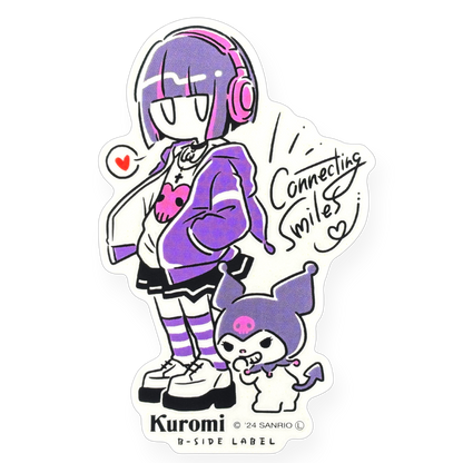 Sanrio Kuromi y niña ✦ Pegatina B-Side Label